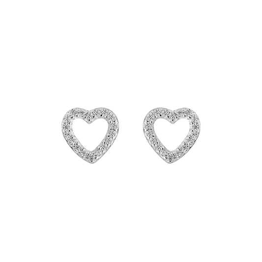 Open Heart CZ | Studs