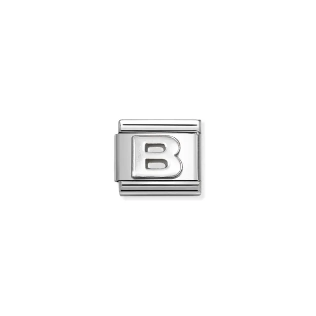 B Letter Charm - Silver