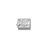 Sea Turtle Charm - Silver & CZ