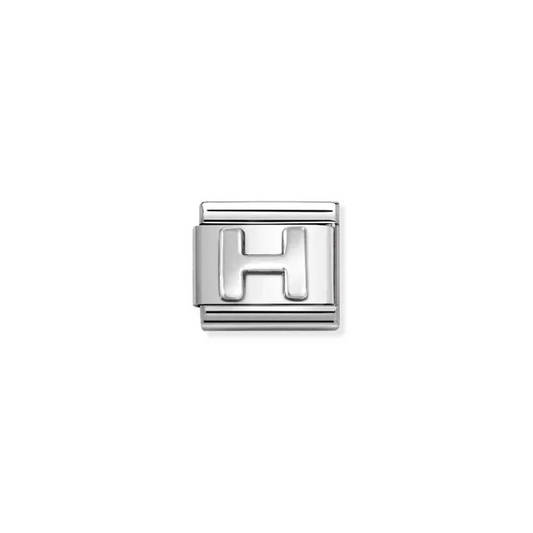 H Letter Charm - Silver