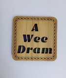 Square A Wee Dram Coaster with Tartan
