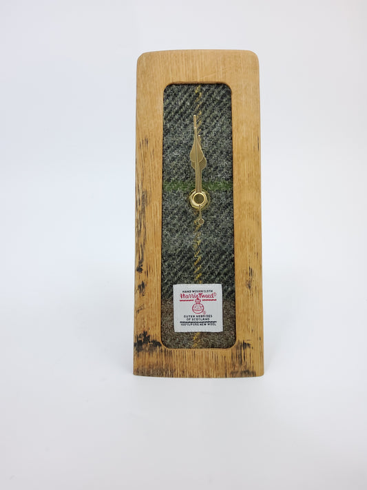 Small Harris Tweed Mantel Clock in Brown Check