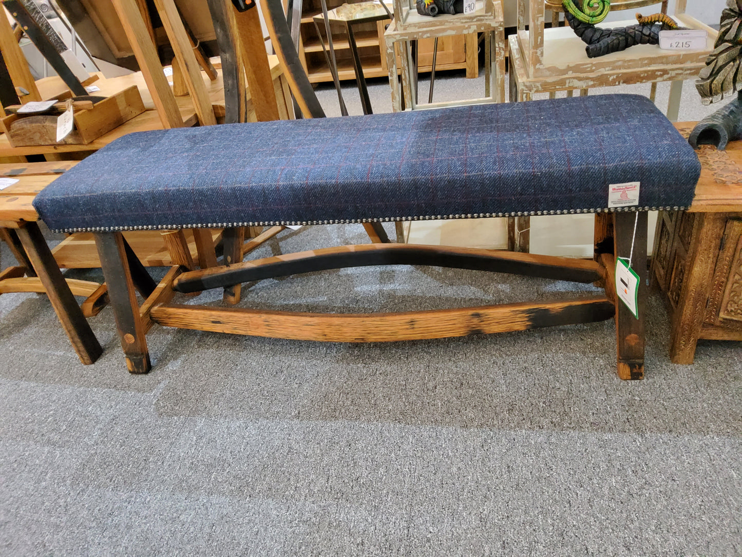 Harris Tweed Bench - Blue