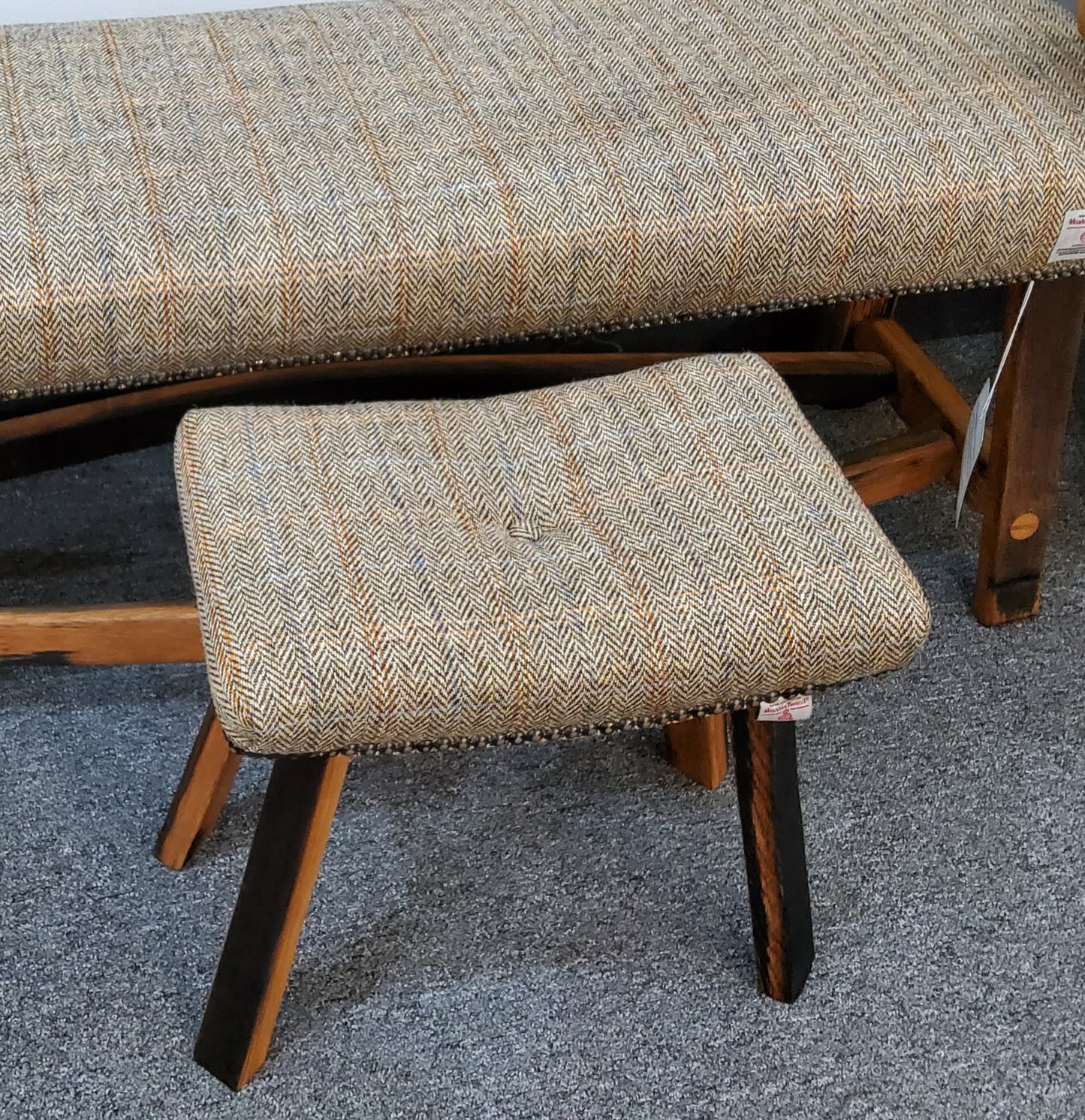 Tweed Foot Stool - Brown