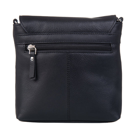 Juno Flap Cross Body Bag in Black