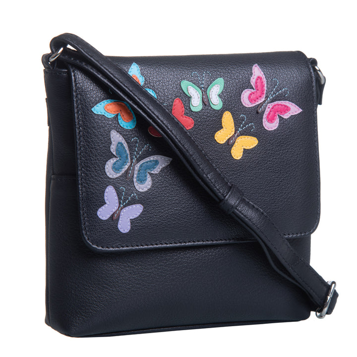 Juno Flap Cross Body Bag in Black