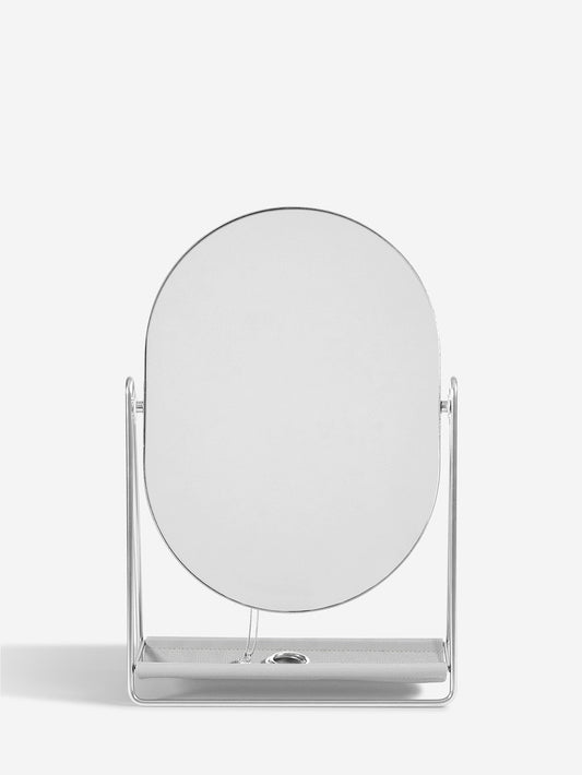 Pebble Grey Silver Mirror