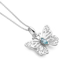 Butterfly w/ Blue Topaz PEND