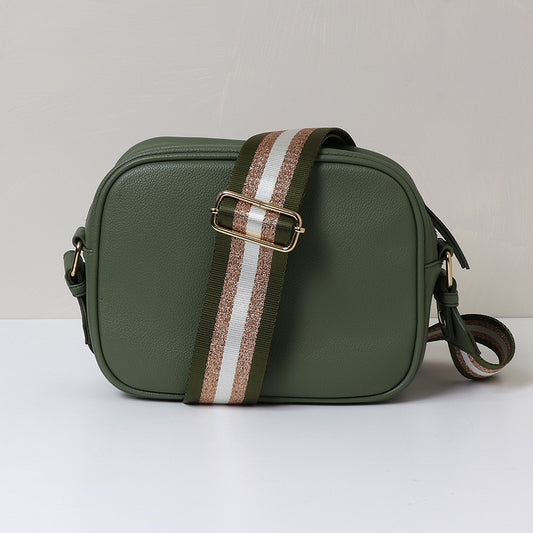 Vegan Leather Camera Bag | Khaki Green