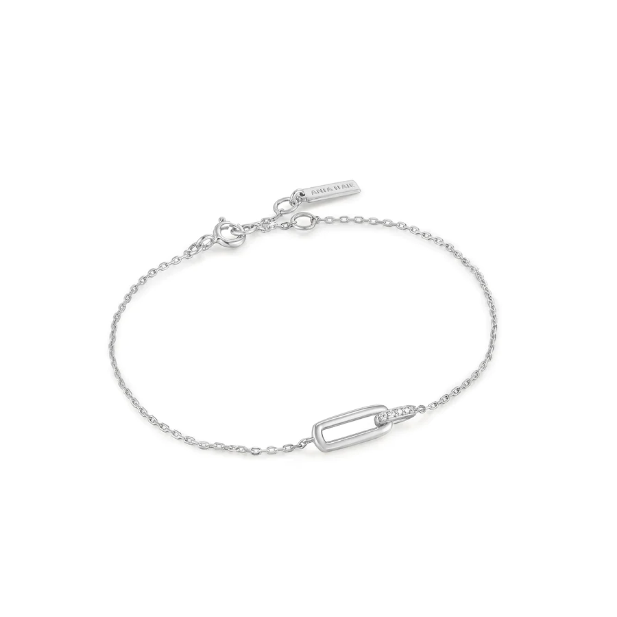 Glam Interlock Silver Bracelet
