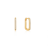 Glam Oval Gold Hoop Earrings