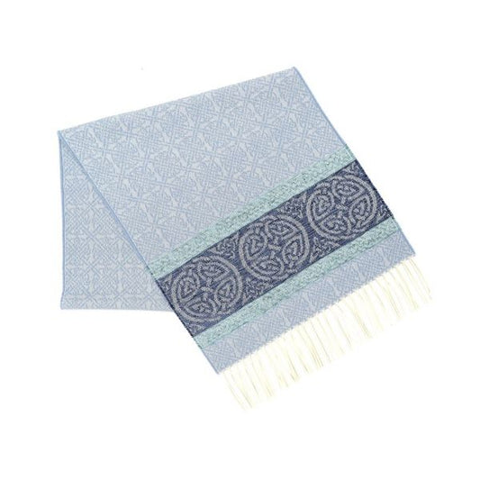 Celtic Border Scarf in Alaska Blue