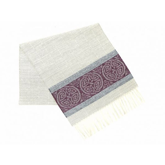 Celtic Border Scarf in Arctic Grey