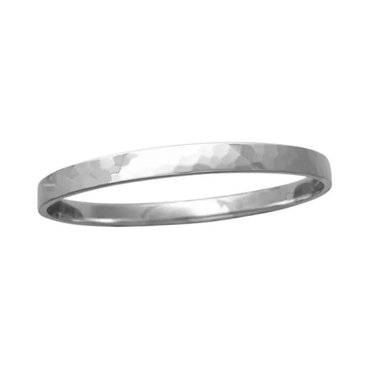 Silver Hammered 4mm Court Bangle