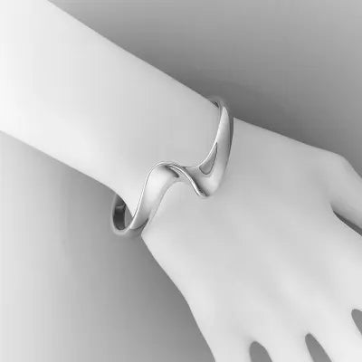 Silver Squiggle Grab Bangle