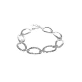 Silver Oval Hammered Bracelet