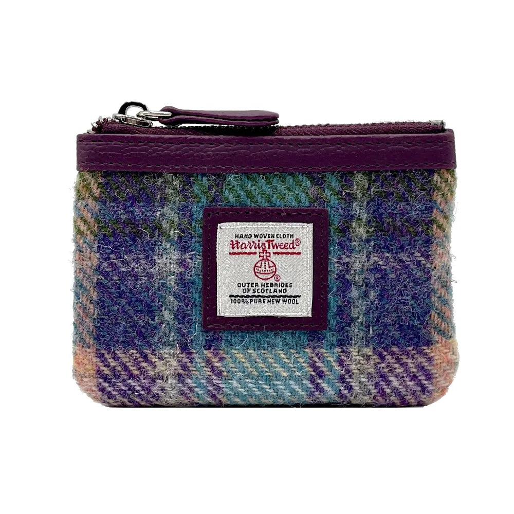 Coin Purse - Green and Purple Check