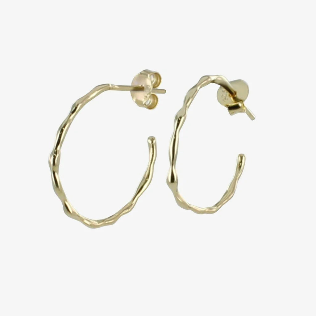 Hula Hoop Gold Drop Earrings