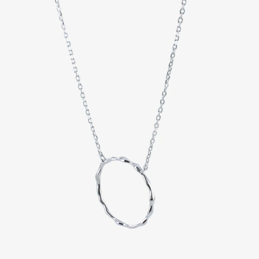 Hula Hoop Silver Necklace