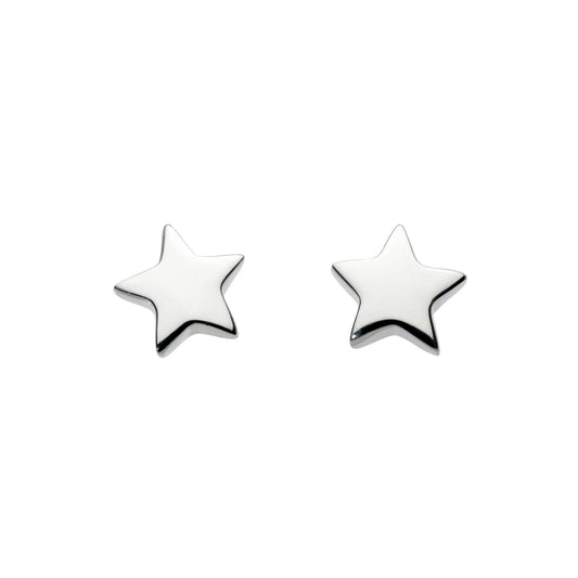 Solid Silver Star Stud Earrings