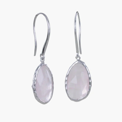 Rose Quartz Gem Drop Earrings