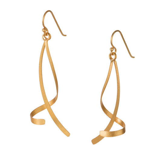 Twist & Turn Drop Earrings Gold