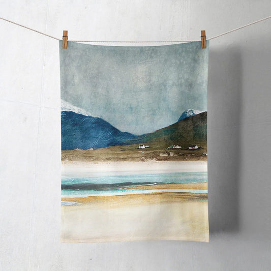 Winter Luskentyre Isle of Harris Tea Towel