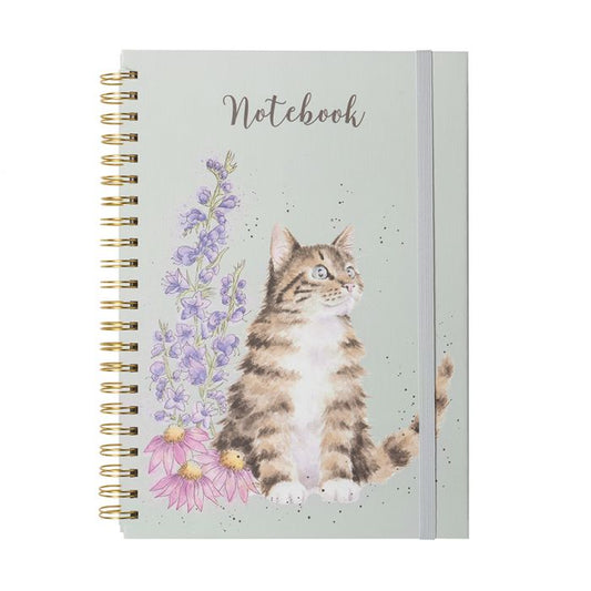 A4 Notebook - Whiskers and Wild Flowers Green
