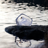 Cast Crystal Painted Swan Sculpture