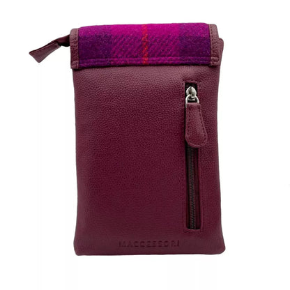 Harris Tweed Mini Cross Body Bag in Purple Check