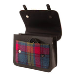 Harris Tweed Mini Messenger Bag in Blue & Pink Check