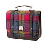 Harris Tweed Mini Messenger Bag in Blue & Pink Check