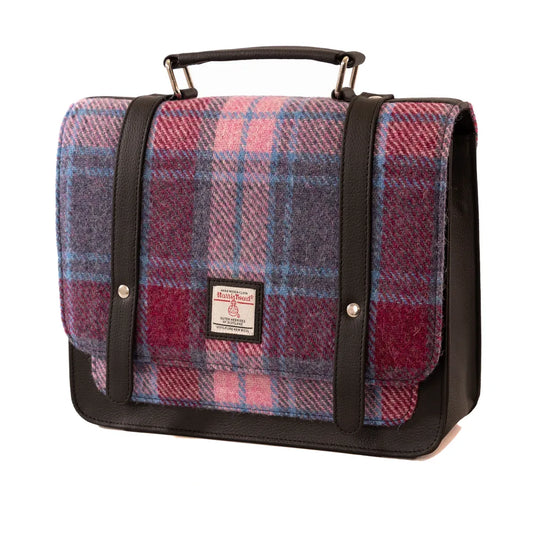 Harris Tweed Mini Messenger Bag in Pastel Pink