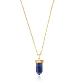 Lapis Point Gold Pendant