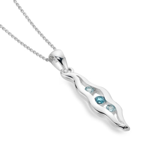 Wavey Blue Topaz Pendant