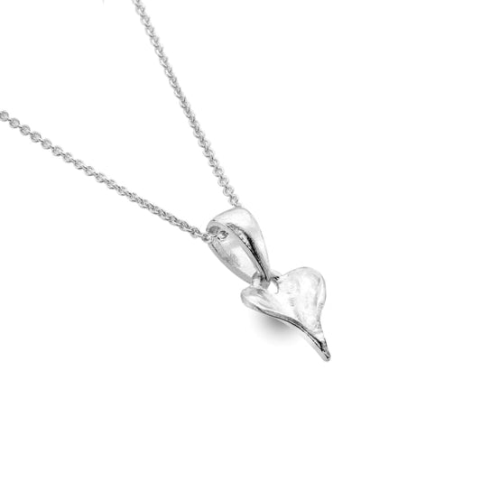 Small Brushed Heart Pendant