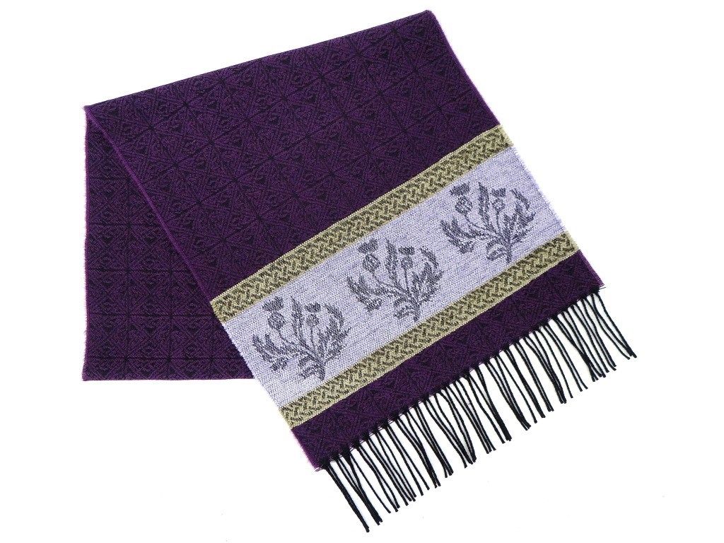 Celtic Thistle Scarf in Purple