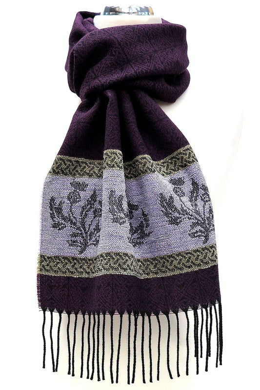 Celtic Thistle Scarf in Purple