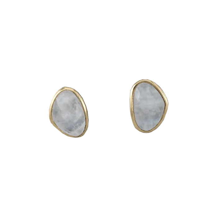 Maharani Moonstone Gold Stud Earrings