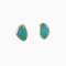 Maharani Gold Aqua Stud Earrings