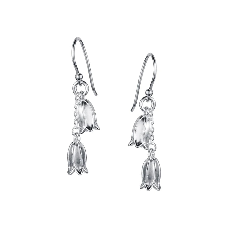 Double Bluebell Flower Drop Earrings