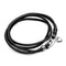 Thin Double Strap Black Leather Bracelet