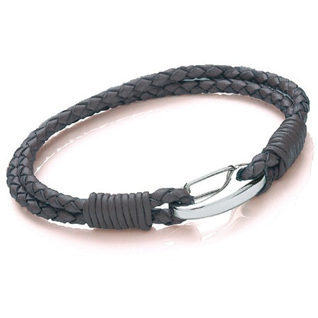 Grey 3mm Two Strand Leather BLT