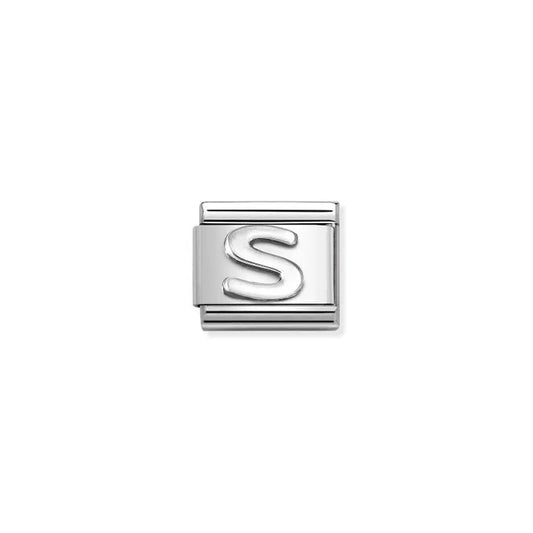 S Letter Charm - Silver