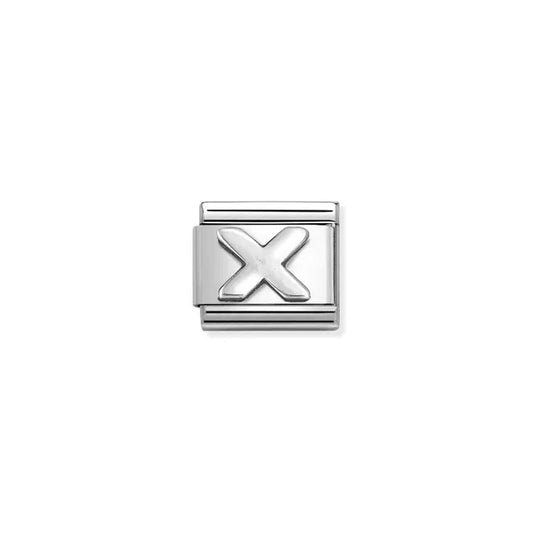 X Letter Charm - Silver