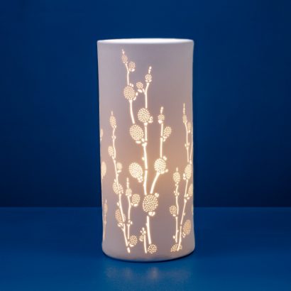 Porcelain Column Blooming Branches Lamp