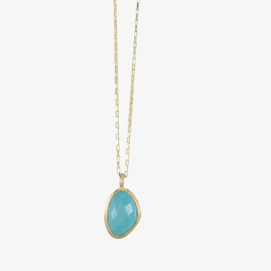 Maharani Gold Aqua Necklace - Medium