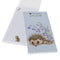 Shopping list pad in blue with watercolour art of a hedgehog and bluebell flowers on the cover with lined interior