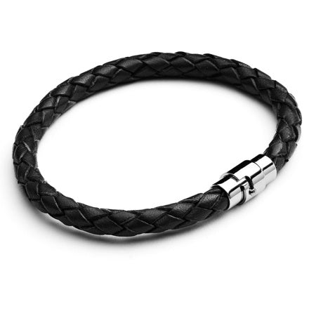 Black Leather Plait Bayonet BLT