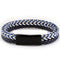 2-Strand Blue Leather Threaded Cord Bracelet